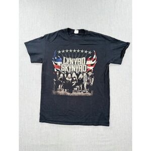 Lynyrd Skynyrd Band Graphic T-Shirt Mens‎ Medium Black Gildan Heavy Cotton Tee